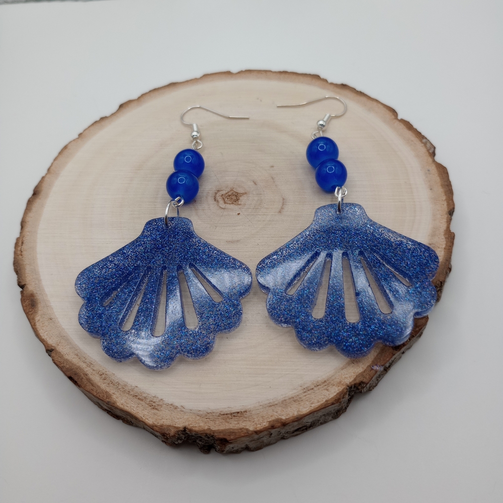 Blue Shell Earrings